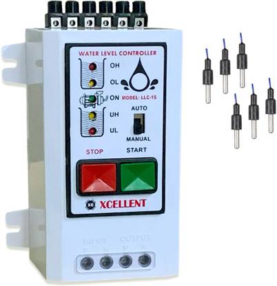 xm-इंडिया Water level controller with Semi Auto Mode Function (Manual On-Auto Off) with 6 SS Sensors वायर्ड सेंसर सिक्योरिटी सिस्टम