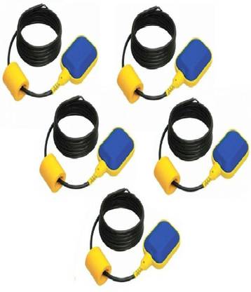 Divinext 5pc 250v Waterproof Cable Float Switch Micro switch Based Liquid Fluid Water Level Controller Float Switch/Water Level Regulator/ Liquid Switch With Adjustable Stopper Weight for Tank Pump Sump Pump Water Tank Square Head Cable Floating Switch Automatic Water Level Controller NO/NC Magnetic Sensor Floaty 5pc Wired Sensor Security System