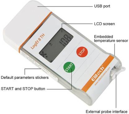 Elitech LogEt 8 Temperature and Humidity Data Logger - Temperature & Humidity Sensor
