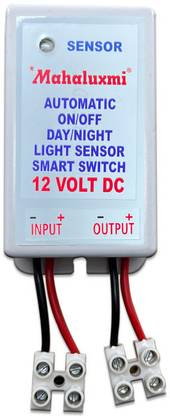 MAHALUXMI Auto Day / Night On/Off 12Volt DC INPUT 12Volt DC OUTPUT LDR Sensor Smart Switch IR Sensors