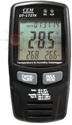 CEM Temperature and humidity recorder USB Datalogger w/Type K Dual Thermometer Temperature & Humidity Sensor