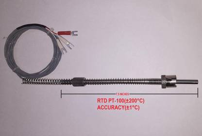 RISARYA RTD PT-100 SPRING TYPE 6MM X 7'6" SENSOR WITH LENGTH(3M) (±200 °C) ,±1 °C,1PCS Temperature & Humidity Sensor