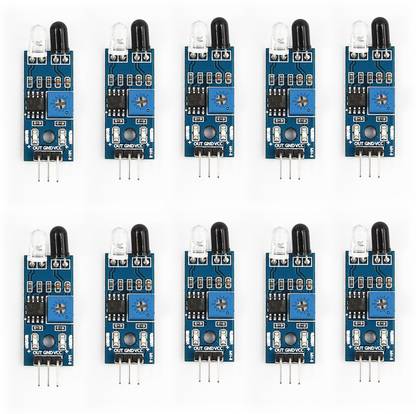 Robotbanao IR Infrared Obstacle Avoidance 3 Wire Reflective Sensor Module For Arduino 10pcs IR Sensors