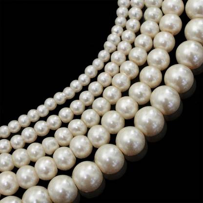 EmbroideryMaterial.com Pearl Glass Beads Craft Jewellery Making Combo Set 5 Sizes 900 Pieces -3MM,4MM,5MM,6MM & 8MM Beads