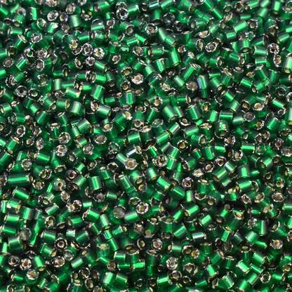 EmbroideryMaterial.com 10/0 Preciosa Hexagon 2 Cut Glass Beads Sparkle Inside Color Finish in Emerald Green Colour 2MM -100 Grams -8,100 Bead, Emerald Green Beads
