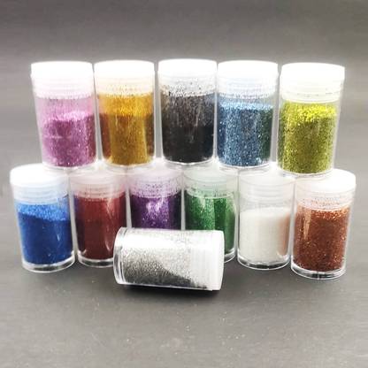 SS Art Land Metallic Glitter Powder Set for Epoxy Resin Art & Craft Jewellery Nail Body Art Multi Color Sequins