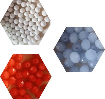 Genisys Red.light blue., White Beads