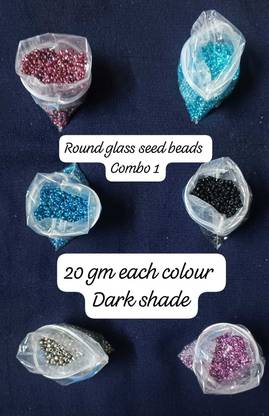 Salma Zari Arts SMALL GLASS ROUND BEADS/ SEED BEADS MUTLICOLOR Beads