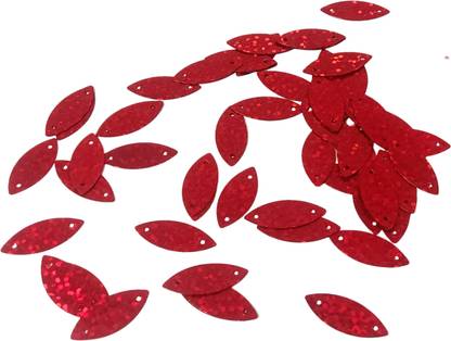 CraftCartel Craft Cartel Red Lustre Eye Shape 2 Hole Plastic Sequins Red Lustre Beads