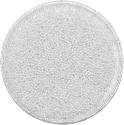 Hunny - Bunch Silver Pearl Beads 4mm Sew on Beads with Holes for Bracelets 50 Grams (500 Pcs) Beads