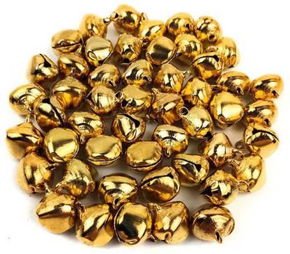 Style Craze 50 Pcs Gold Christmas Jingle Bells for DIY Jewelry, Bracelets, and Crafts Gold Beads