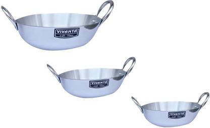 VIANTAA VIVANTA LIFE TIME (kadhai aluminium for gas Set of 3) Dish Serving Set