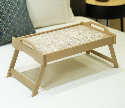 Wooden Street Laurel Wooden Breakfast Tray,Folding Legs,Wooden Bed Table Tray, Lap Desk Tray Serving Set