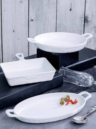 Servewell Servo With Handle Set - White Dish Serving Set