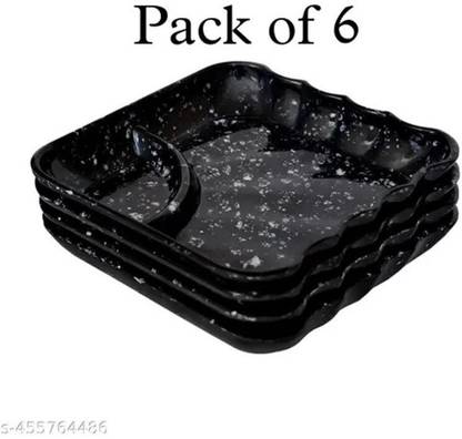 kaira's kitchen world Marble Design Black White Chip & Dip Tray Serving Set