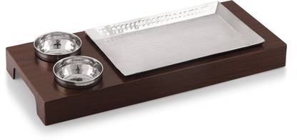 Nabhya Vogue Single Serving Platter, For Serving Dessert and Snacks Like Restaurants, Tray Serving Set