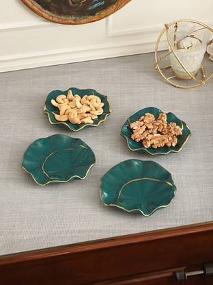 TIED RIBBONS Seashell Shape Serving Platters for Serving Dry Starters, Snacks, Noodles Plate Serving Set