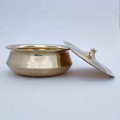 KANSAR 100%pure Handmade Bronze Kansa Casserole Donga Set(1.250ltr & 1.25kg) Container Serving Set
