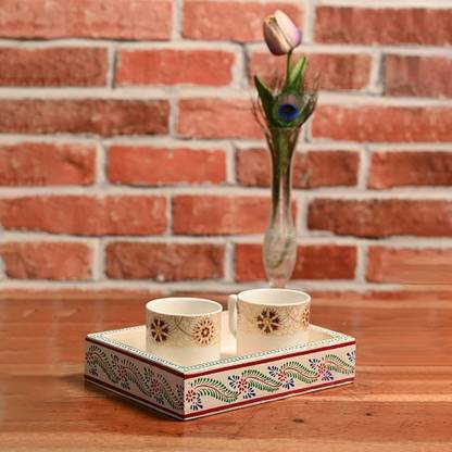 iCRAFTIA Wooden Serving Tray Home Hotel Office Cafe Tray Serving Set