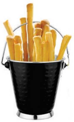 GAFFEL Portable French Fries Bucket-Black(Hammer)/Serving Bucket for Fries,Chips(9cm) Fries Basket Serving Set