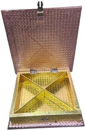 NEOM STORE Decorative Antique Rajwadi Design Stylish Handicraft Wooden Dry-Fruit Box Container Serving Set