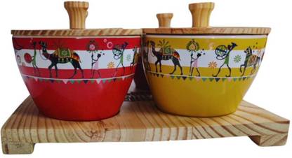 Seramic Studio Seramic Studio Multicolour animal printed air tight bowls with tray Bowl, Container, Bowl Serving Set