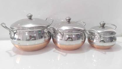 Baba Enterprises HANDI SET COPPER BOTTOM (MAPPLE) Bowl Serving Set