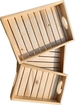 MO ART WOODEN TREY SERVING TREY 3 PIECE SET Tray Serving Set