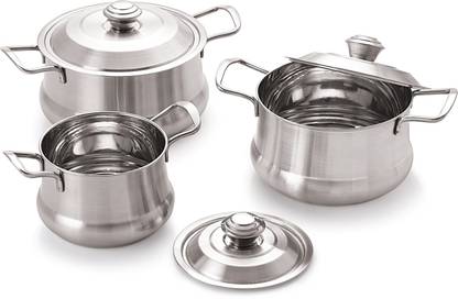cookwell COOKWELL Crown Superior Quality Mirror Finish Stainless Steel Bowl Serving Set