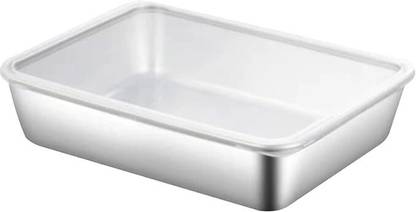 DIYAL ENTERPRISE Pan Stainless Steel Rectangle Plate with Lid, Perfect for Baking, Cooking Tray