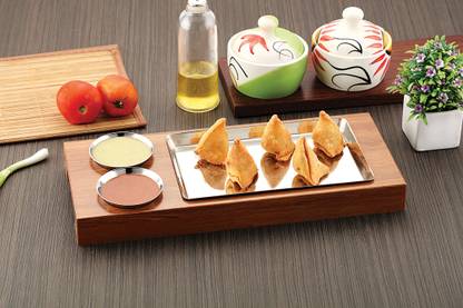 Nabhya Vogue Single Serving Platter, For Serving Dessert and Snacks Like Restaurants, Tray Serving Set