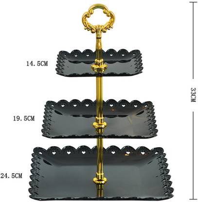 BNF 3 Tier Cupcake Stand Pastry Serving Platter Snack Rack For Home Dining Table Tray Serving Set