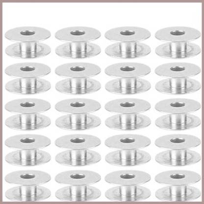jsc Thread Bobbin 100pcs Aluminum Bobbins Empty Spool for Flat Sewing Machine Sewing Kit