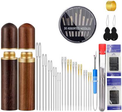sannidhi 85 Pcs Assorted Sewing Needles Set Large Eye for DIY Craft Sewing Kit