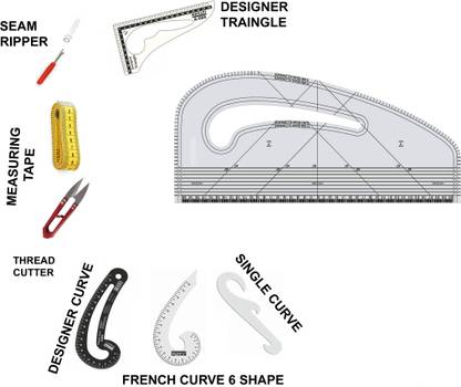 Kitoarts Pattern Master Marking Ruler,Tailoring Material,French Curve Scale for Tailoring Sewing Kit