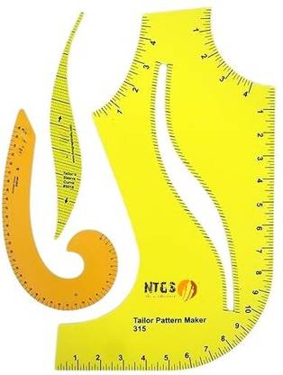नैट्ग्स Pattern Making Ruler Set, 3 Piece Measuring Tools for Tailoring सिलाई किट