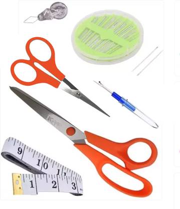 manrish Sewing Tools For Tailoring/Scissors,Seam Ripper,Inchi Tape,Needles&ThreaderCombo Sewing Kit
