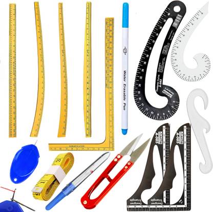 Artonezt Fashion Designing Scale Kit Pattern Making Ruler Kit Set of 15 Sewing Kit