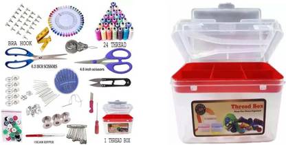 Macaw Combo Pack Of Sewing Kit Box And 1 Empty Sewing Box Set Of 2 Sewing Kit