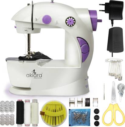 akiara Mini Sewing Machine for Home Tailoring use | Mini Silai Machine | Mini Stitching with Mini Sewing Kit and Thread Scissors, Needle All in One Sewing Accessories Electric Sewing Machine