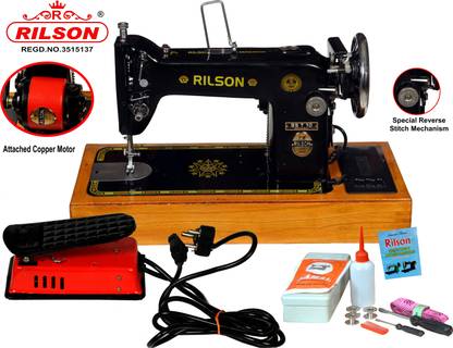 Rilson MOTARIZED UMBRELLA/95T10 MODEL SEWING MACHINE WITH WOODEN BASE AND REGULATOR Electric Sewing Machine