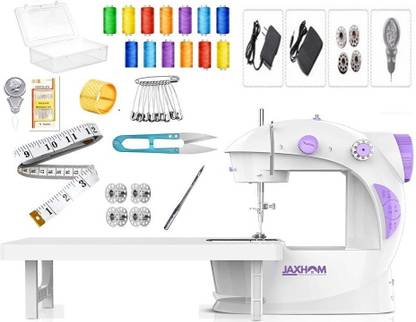 Jaxhom Mini Sewing Machine for Home Tailoring | Double Thread | LED Light | Lightweight Electric Sewing Machine
