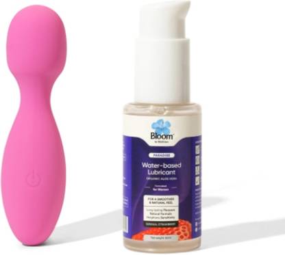 Bloom Gliding Temptation Combo | Massager + Lubricant (50 ml)|For Stress Management