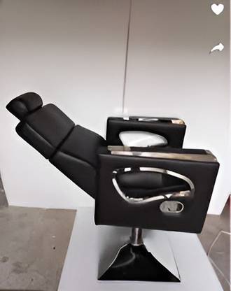SALOONSIDE Black Mayur Styling Chair with Leg Rest