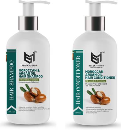 Black mirror Moroccan Argan Hair Shampoo & Conditioner-Argan oil rich in Vit A, D & E