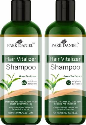 PARK DANIEL Hair Vitalizer Shampoo with Green Tea Extract Promotes Hair Growth Pack 2 100ML