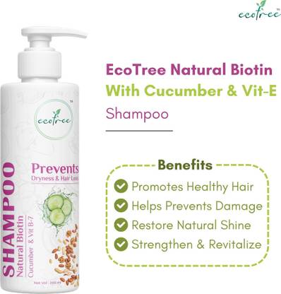 EcoTree Biotin Shampoo With Vit-B7 & Cucumber For Strong Hair, Growth, Hair Fall Control