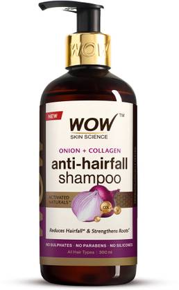 WOW SKIN SCIENCE Onion & Collagen Anti-Hairfall Shampoo | New & Improved Formulation