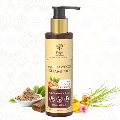 Khadi Essentials Sandalwood Hair Shampoo for Hair Fall Control - Sulfate & Paraben Free