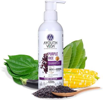 Ayouthveda Purple Rice Water & Kernel Protein Shampoo|The Goodness of Betel & Guava Leaves